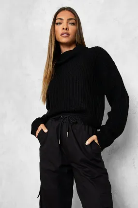 Cropped Fisherman Roll Neck Jumper | Shop Jumpers & Cardigans - boohoo