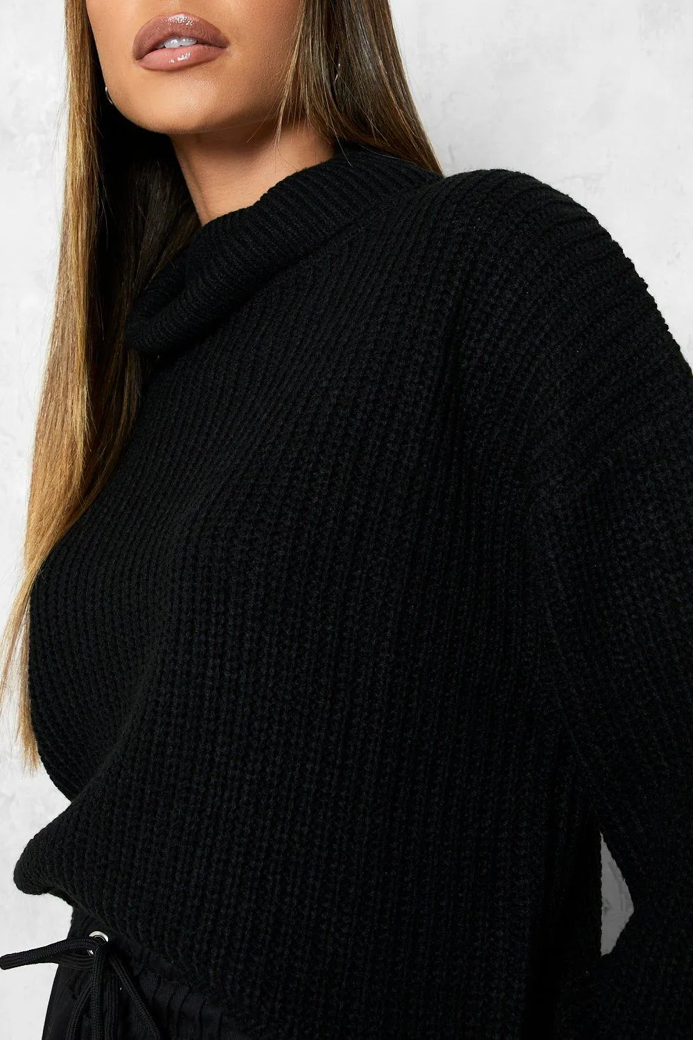 Cropped Fisherman Roll Neck Jumper | Shop Jumpers & Cardigans - boohoo