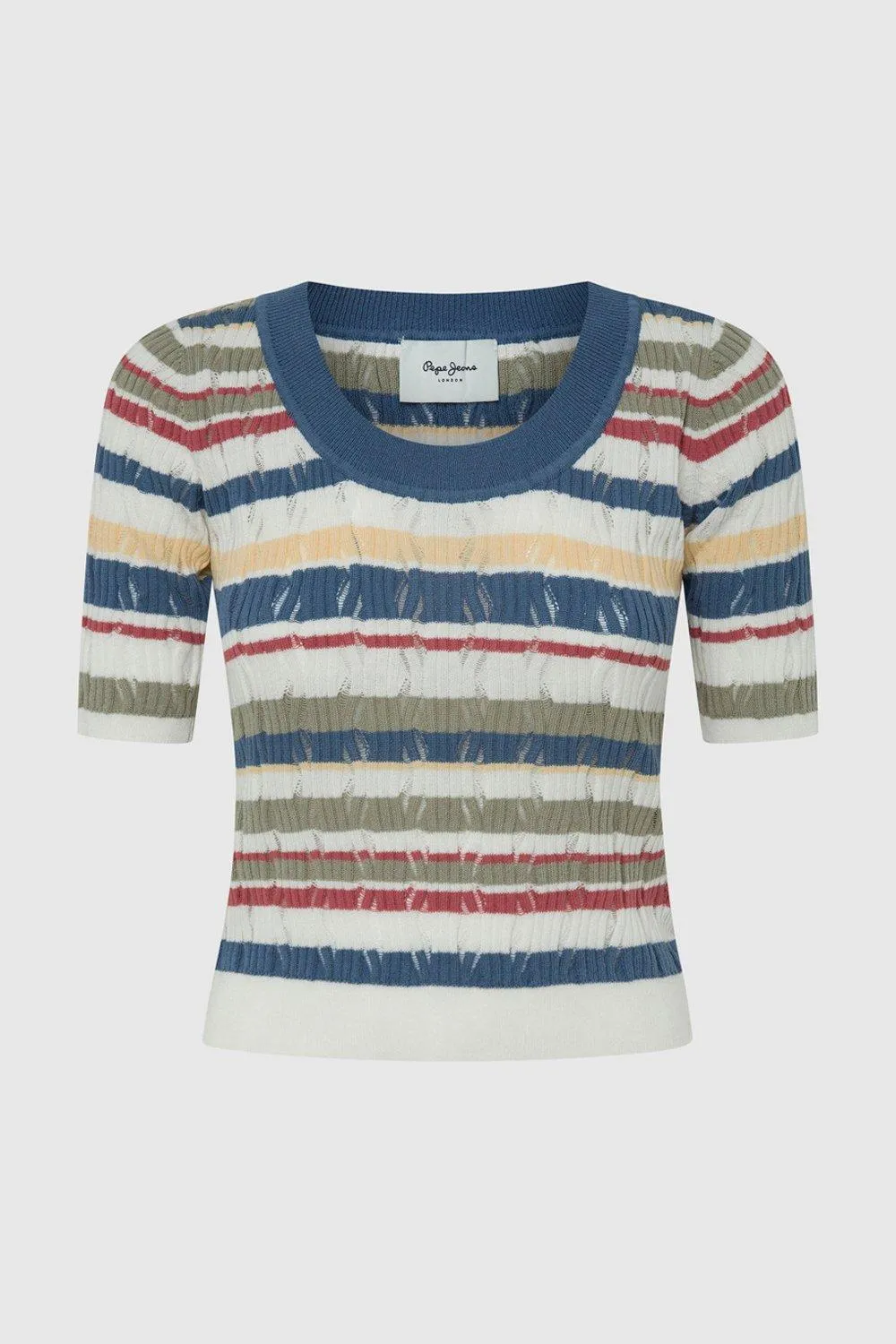 Iris Stripe Rib Knit Top Multi - Pepe Jeans