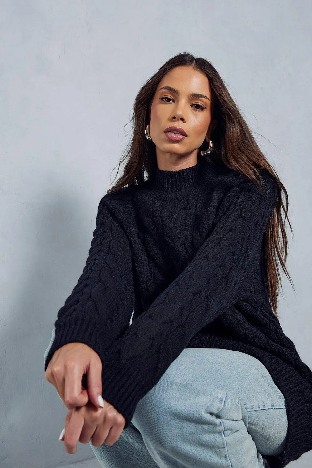 Jumpers & Cardigans | Oversized Cable Chunky Knit Jumper | MissPap