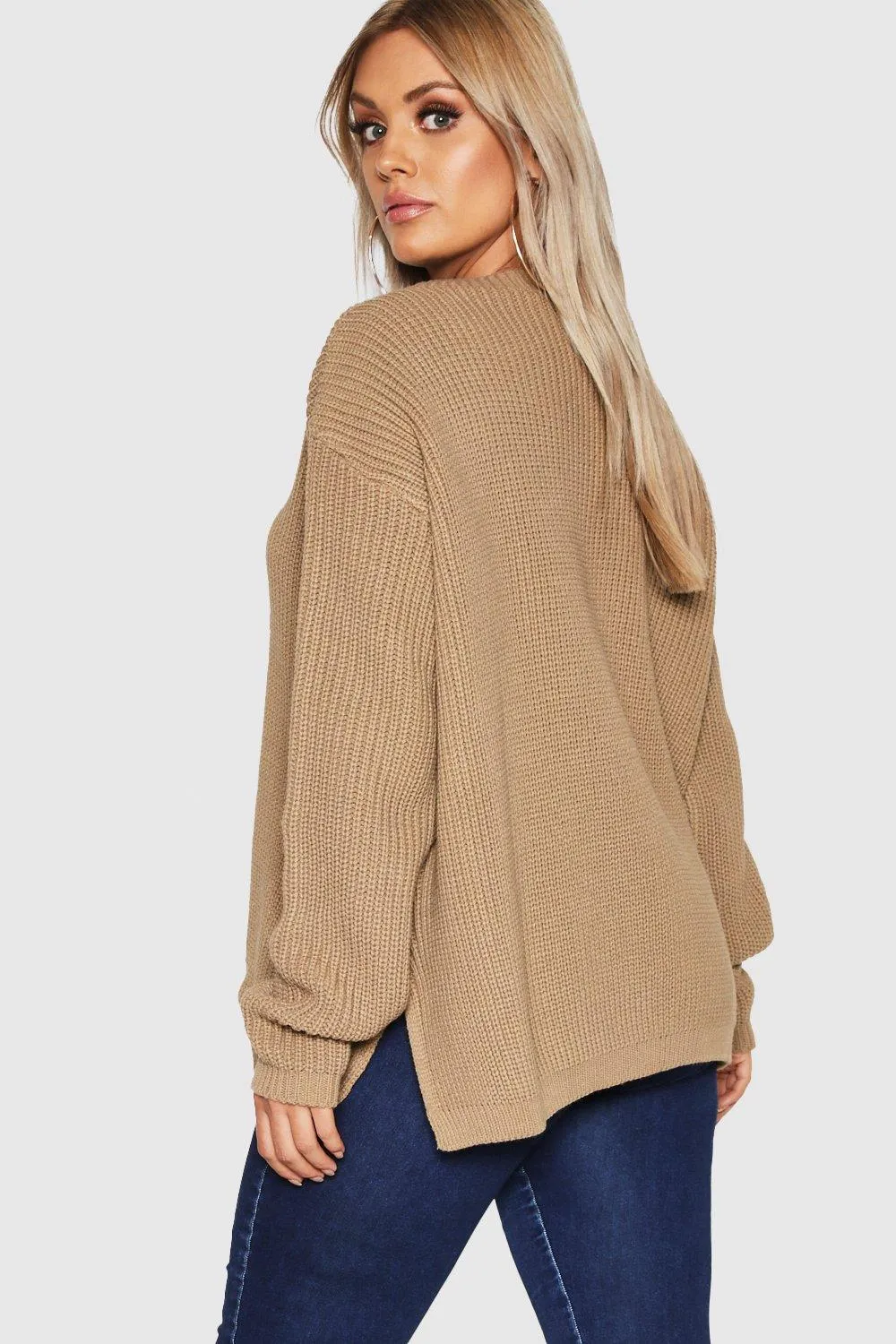 Jumpers & Cardigans | Plus Choker Side Split Jumper | boohoo