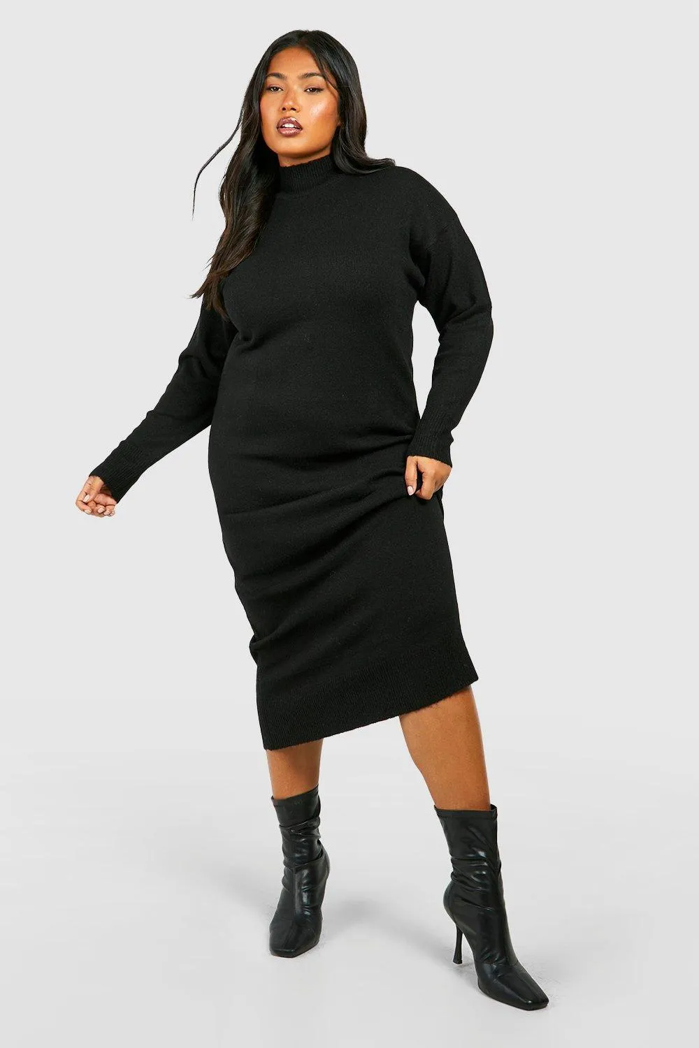 Soft Knit Midaxi Dress with Jumpers & Cardigans - Shop Now at boohoo