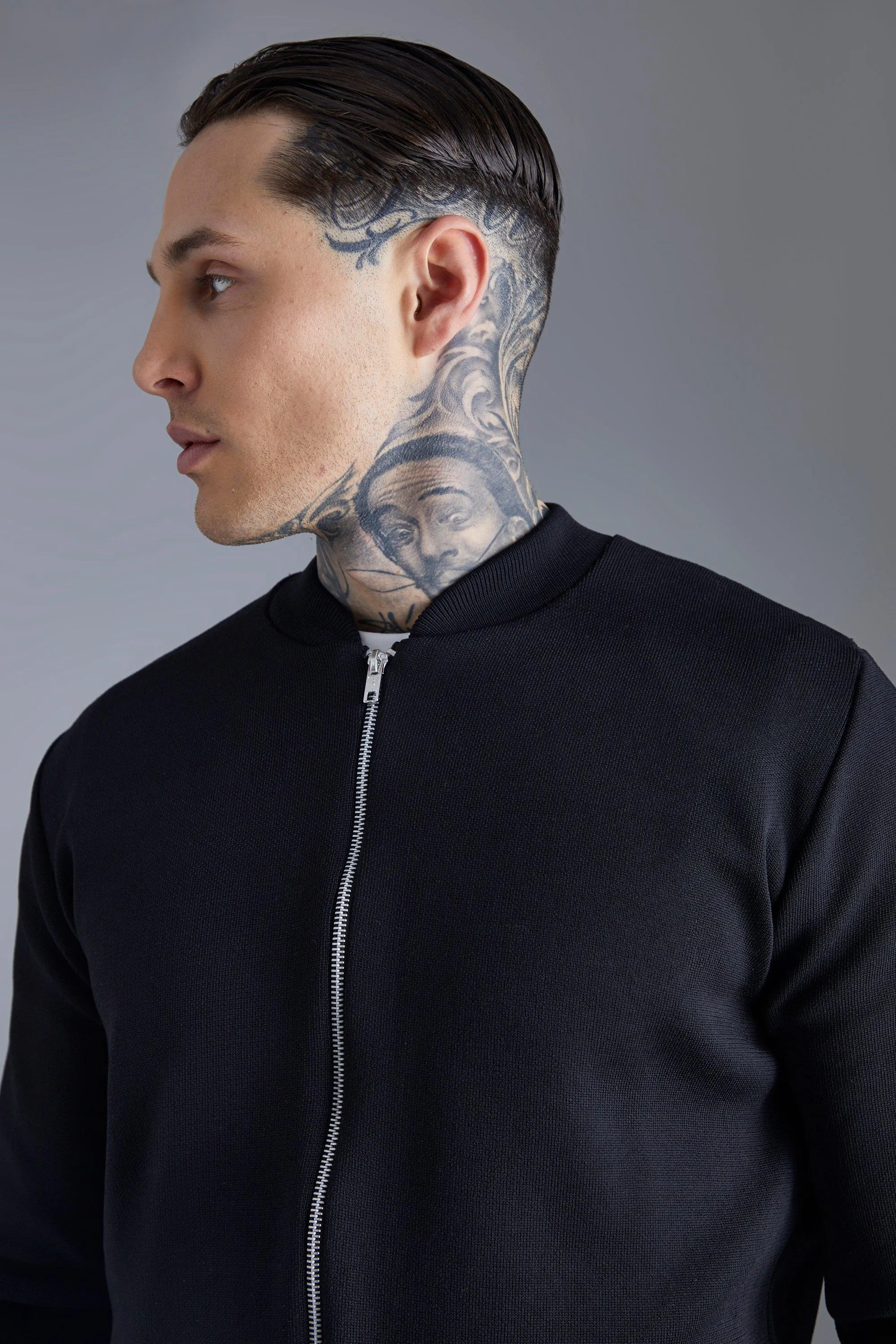 Smart Knitted Bomber Jacket - Jumpers and Cardigans - boohooMAN