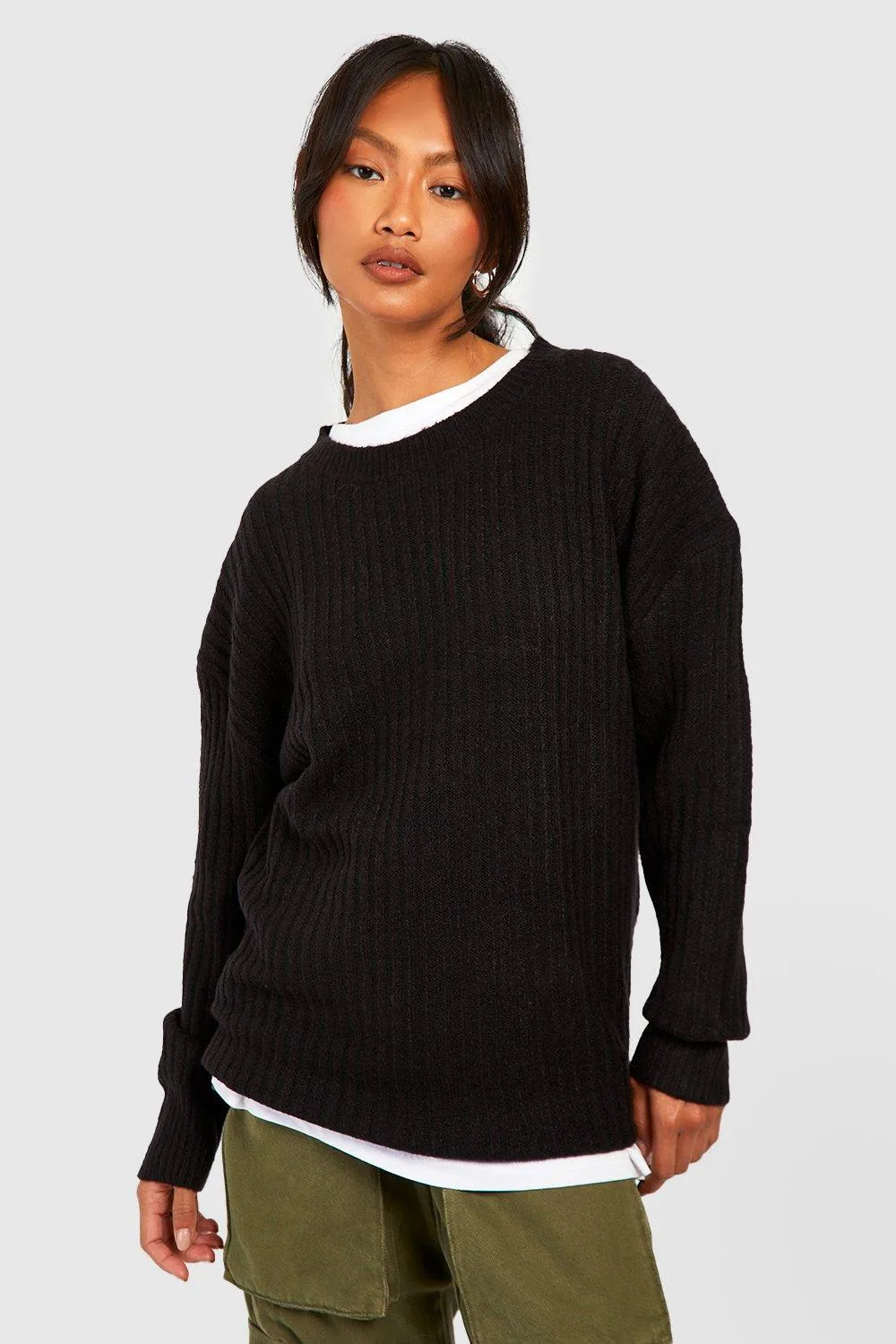 Jumpers & Cardigans | Soft Knit Oversized Crew Neck Jumper | boohoo