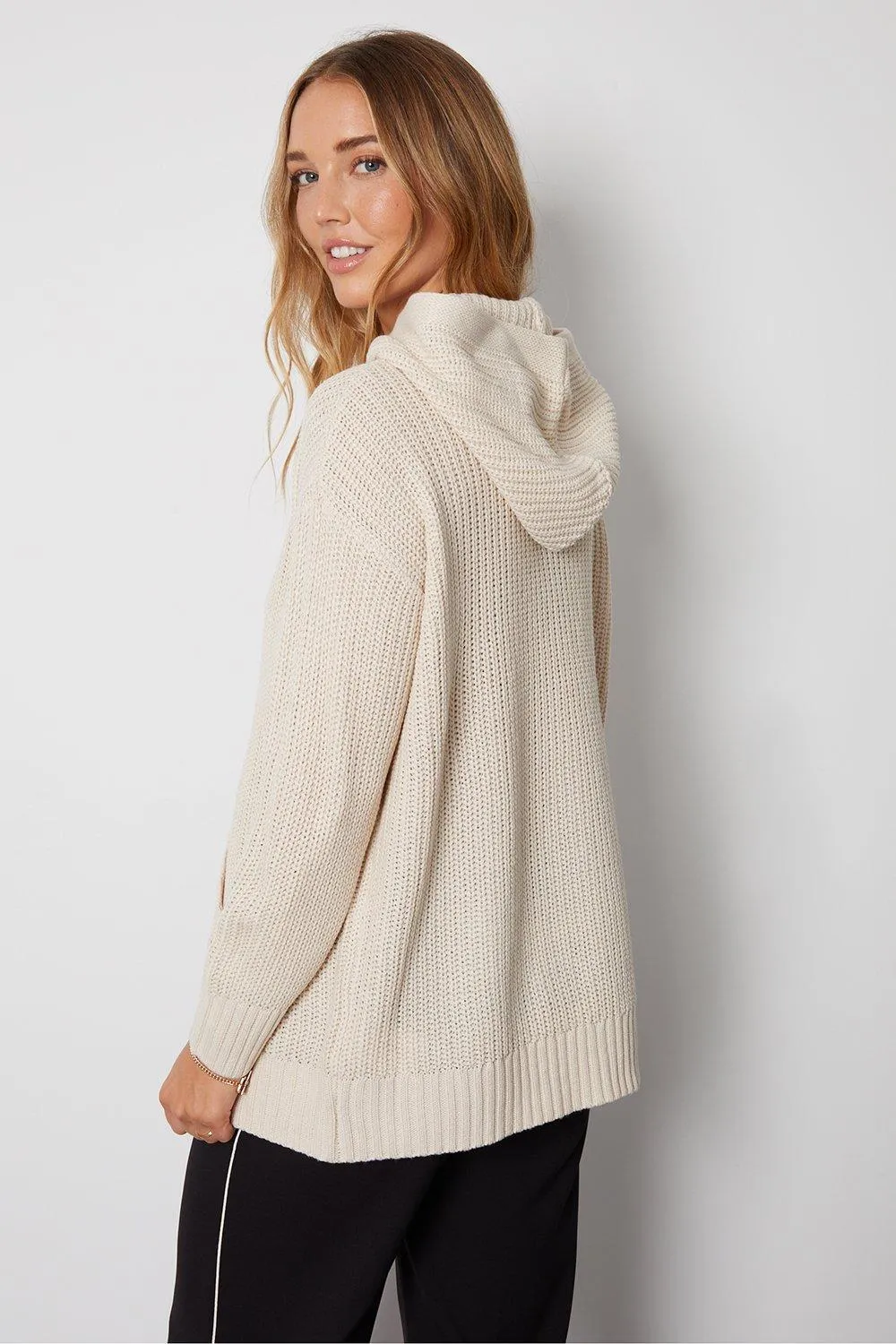 'Jumpers Cardigans Willow Hooded Knit Jumper Threadbare'