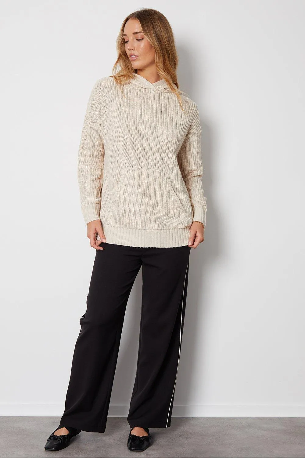 'Jumpers Cardigans Willow Hooded Knit Jumper Threadbare'