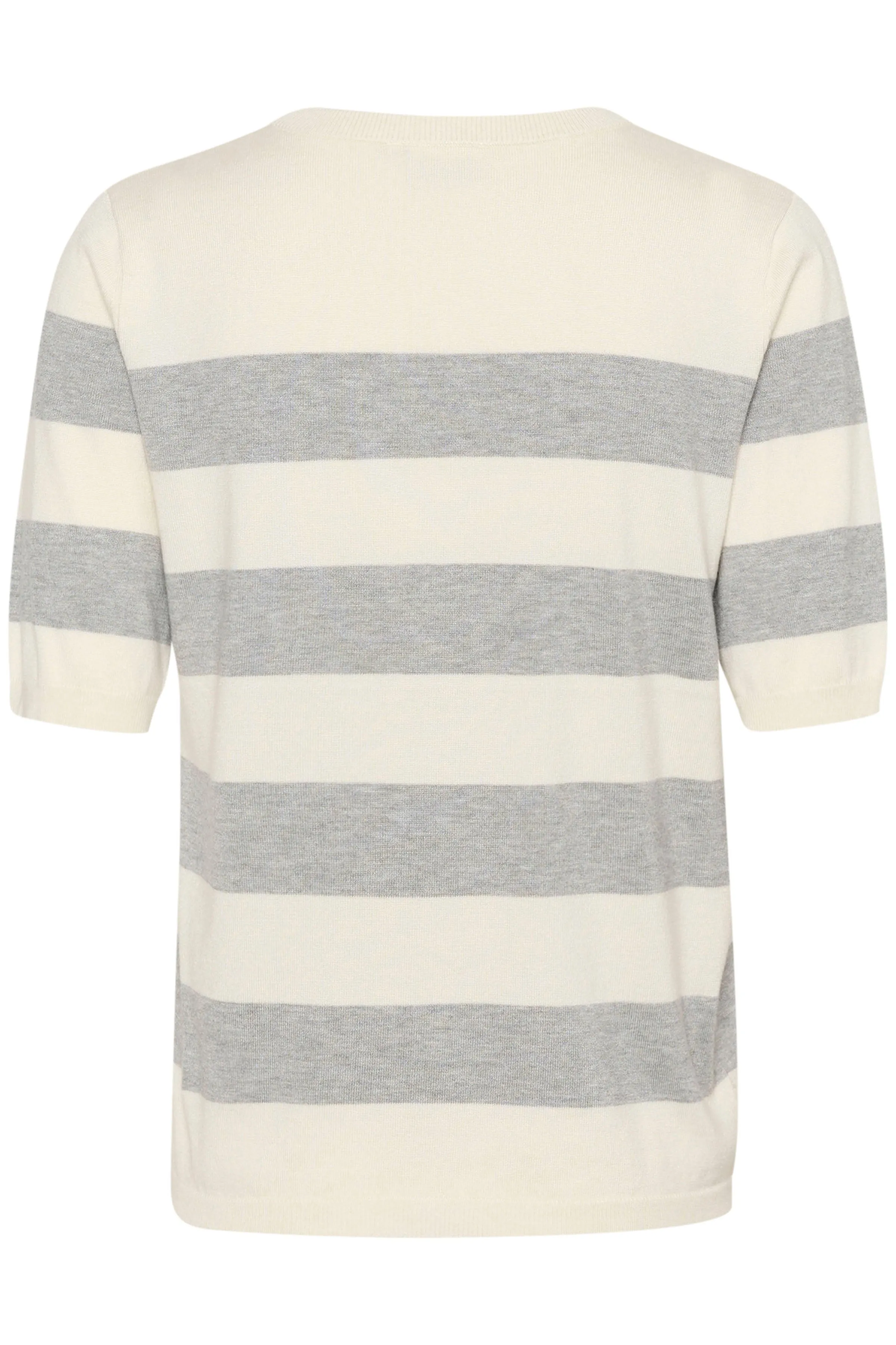 Kaffe Kalizza grey and white striped knit top.