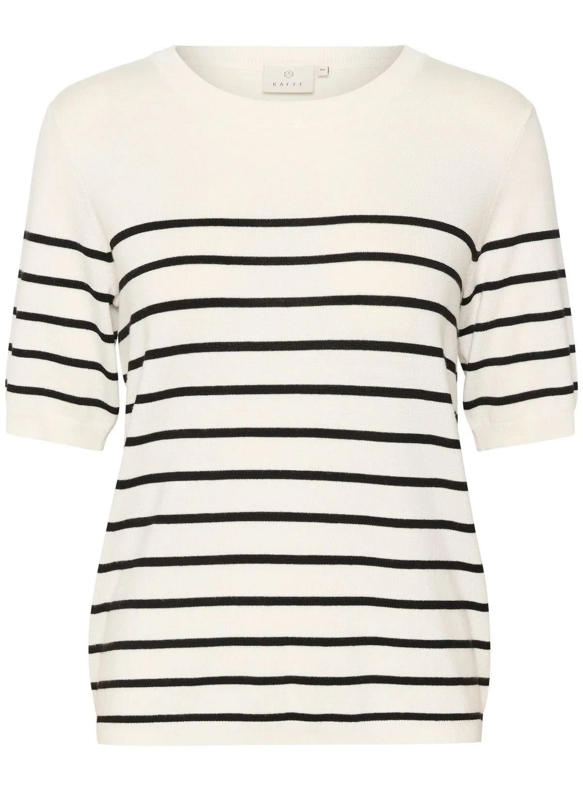 KAFFE Lizza Short Sleeve Striped Pullover White M Jumpers.