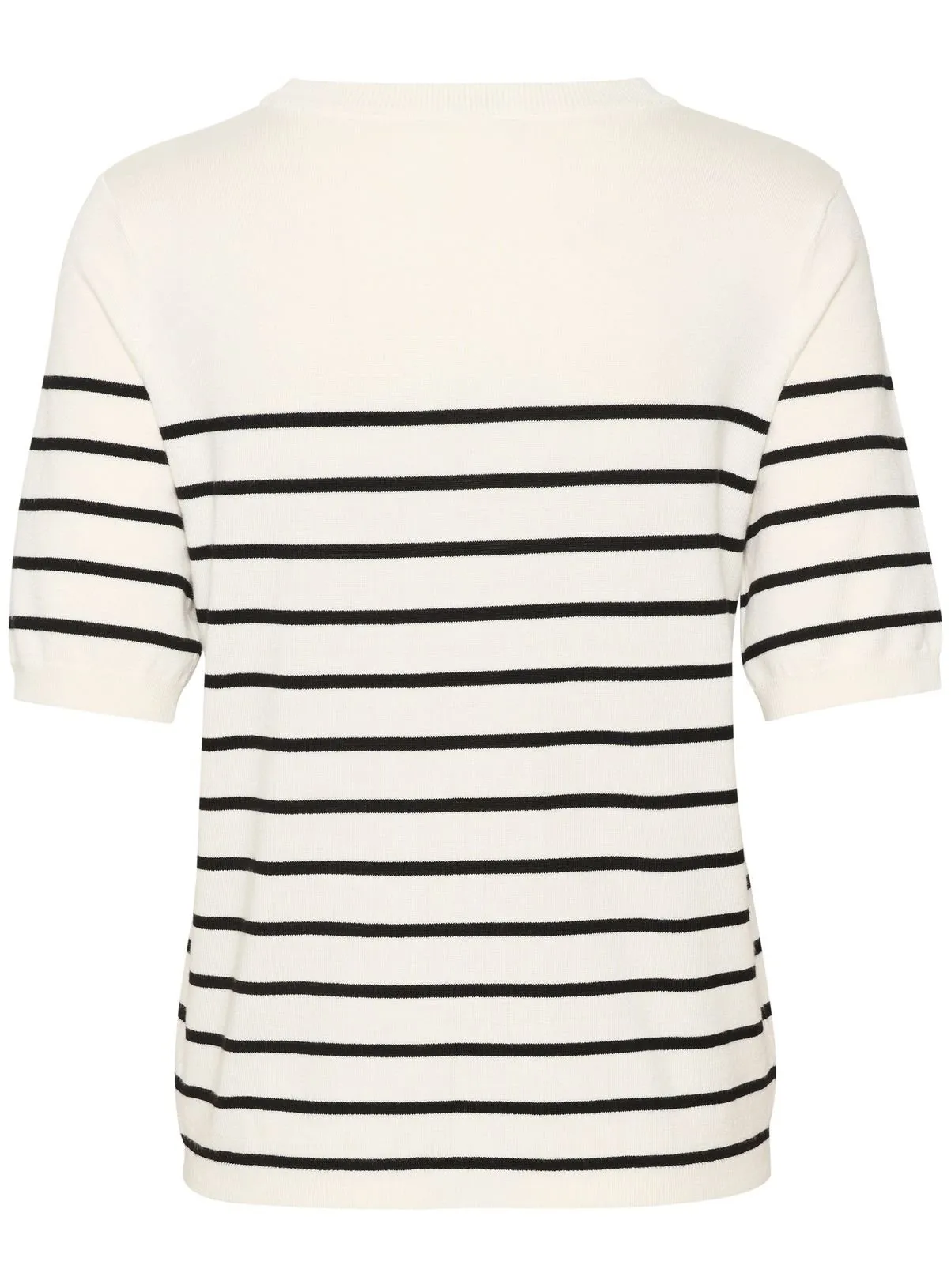 KAFFE Lizza Short Sleeve Striped Pullover White M Jumpers.