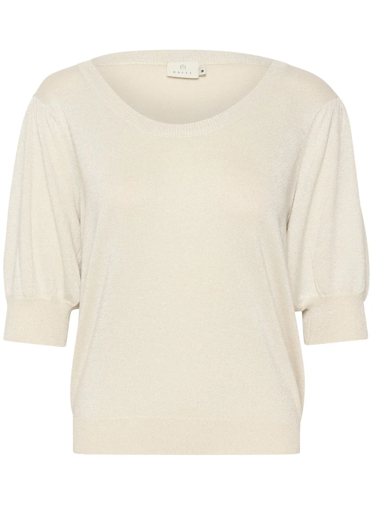 KAFFE Regina Round Neck Half Sleeve White Pullover XS | Jumpers | Tu - Shop Now