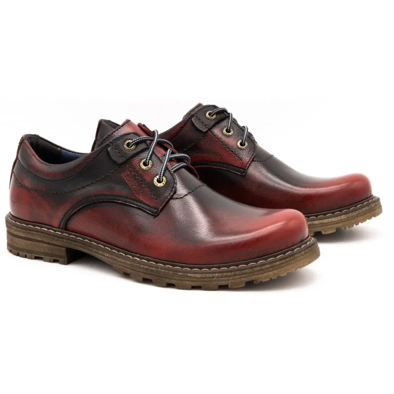 Leather Men's Boots KC Burgundy Red