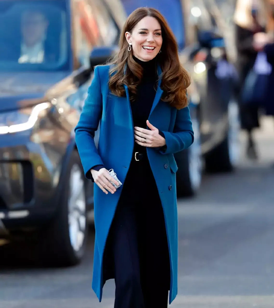 Kate Middleton Blue Wool Coat