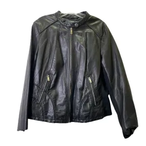 Kenneth Cole Reaction Black Moto Leather Jacket XL Size