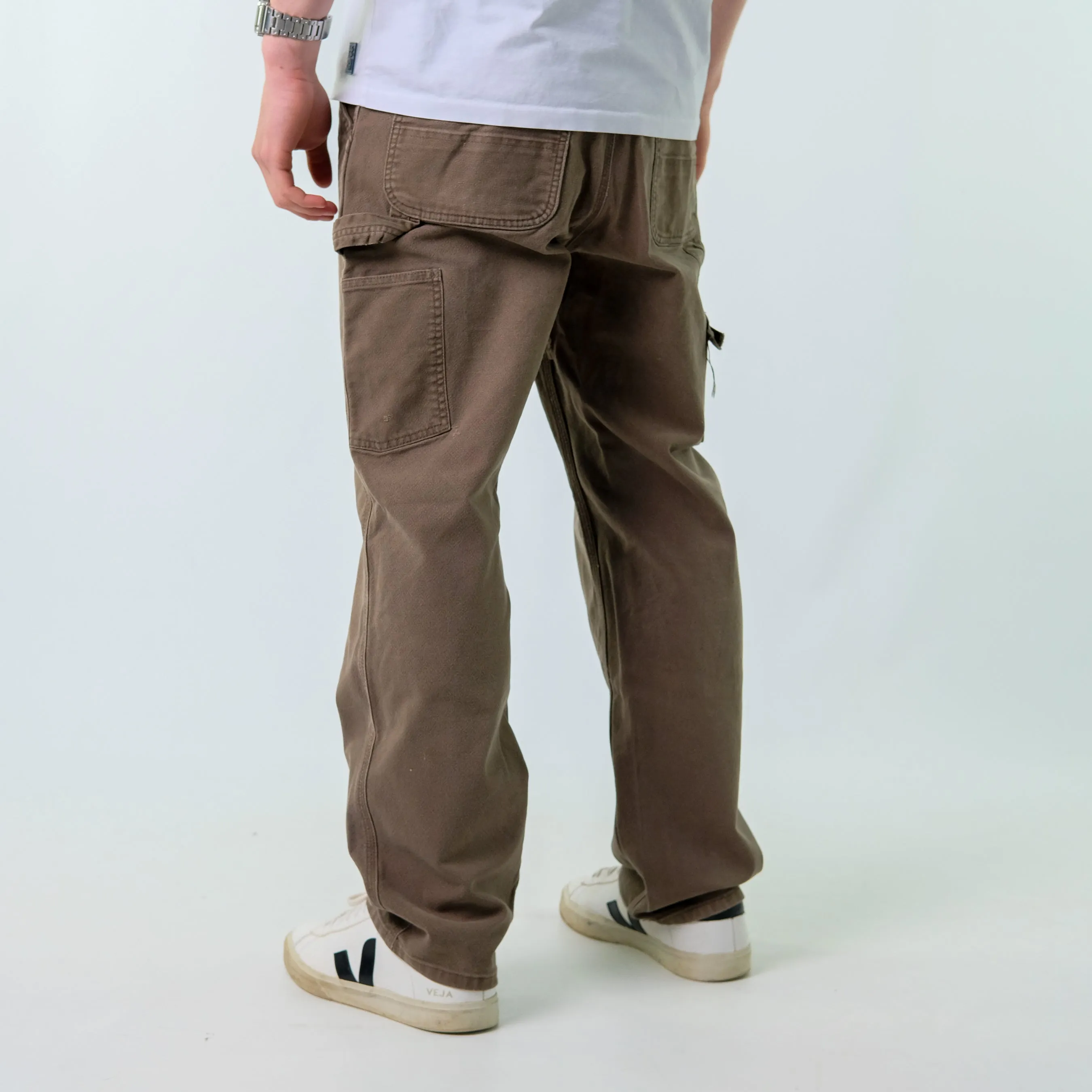 Khaki Green y2ks Carhartt Canvas Carpenter Jeans Baggy Pants (36x30)