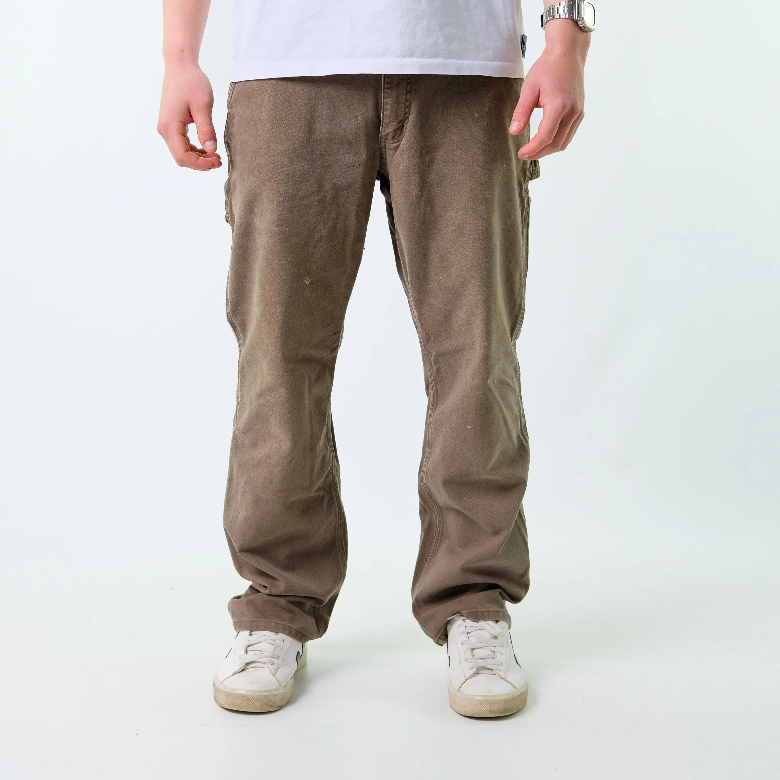 Khaki Green y2ks Carhartt Canvas Carpenter Jeans Baggy Pants (36x30)