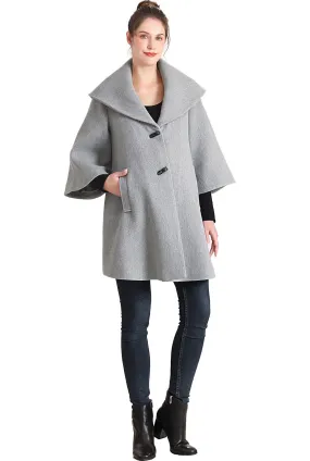 Kimi + Kai Maternity Aanya A-Line Wool Coat with Removable Bib