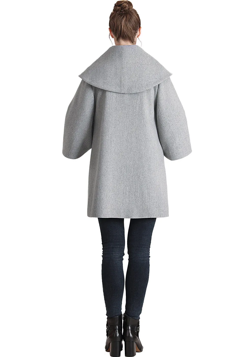 Kimi + Kai Maternity Aanya A-Line Wool Coat with Removable Bib