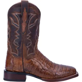 Kingsly Caiman Embroidered Square Toe Cowboy Boots