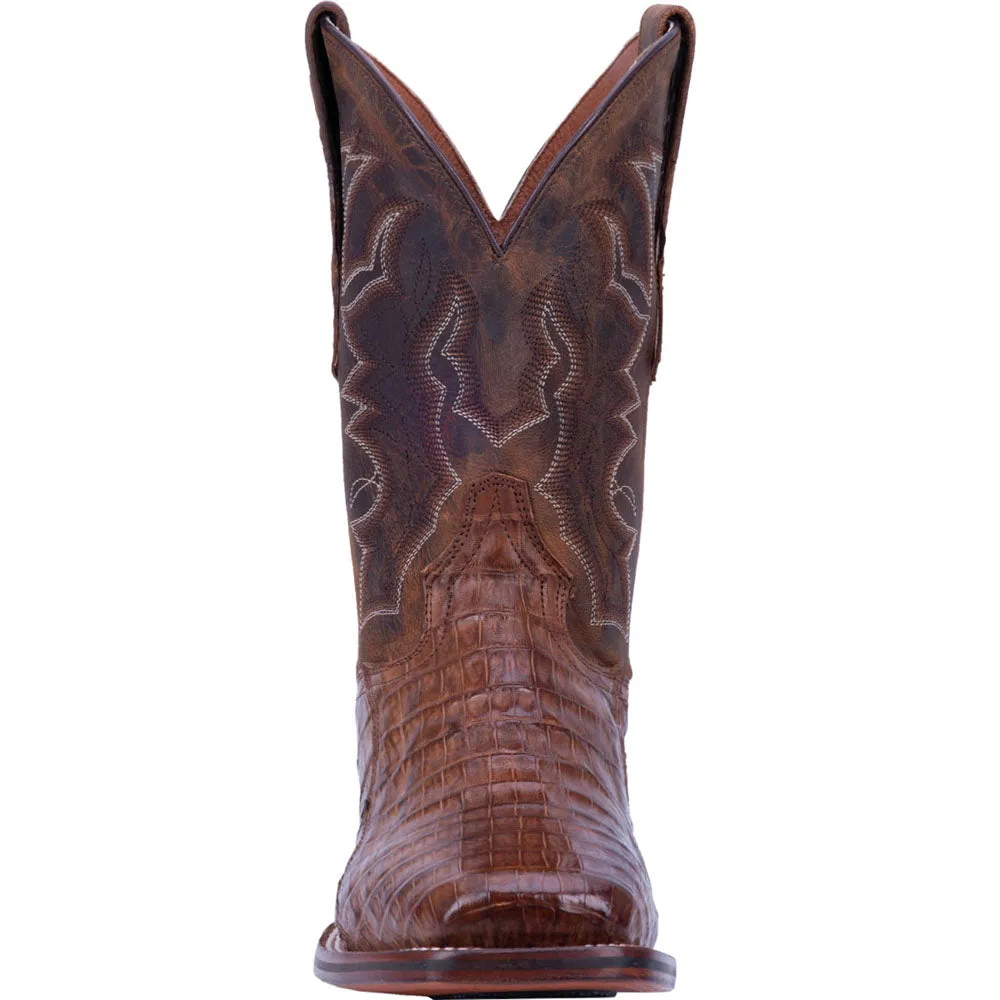 Kingsly Caiman Embroidered Square Toe Cowboy Boots