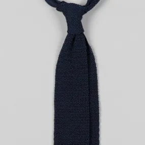 KNIT SILK TIE NAVY