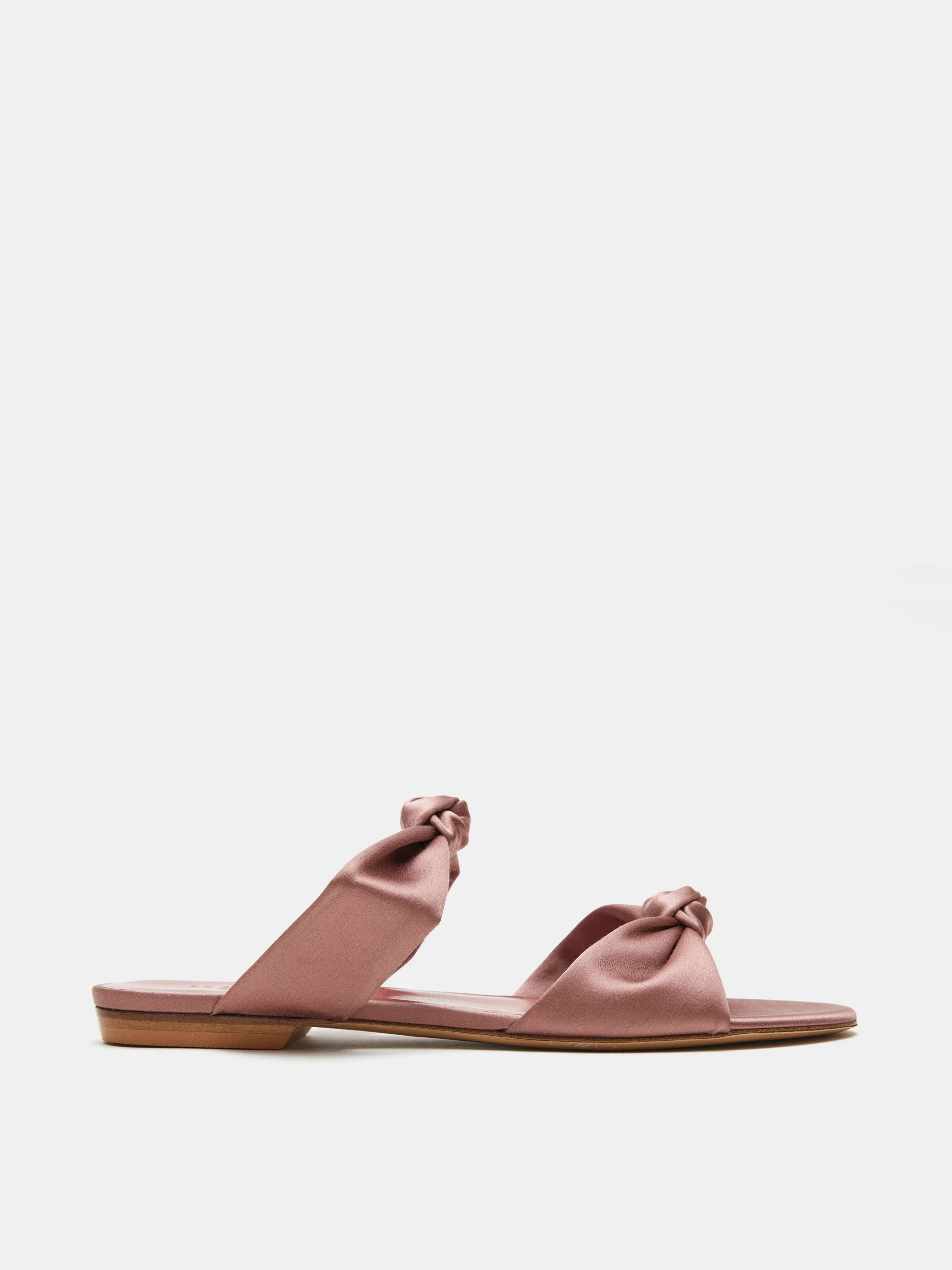 Knot Sandal Flat / Rose Satin