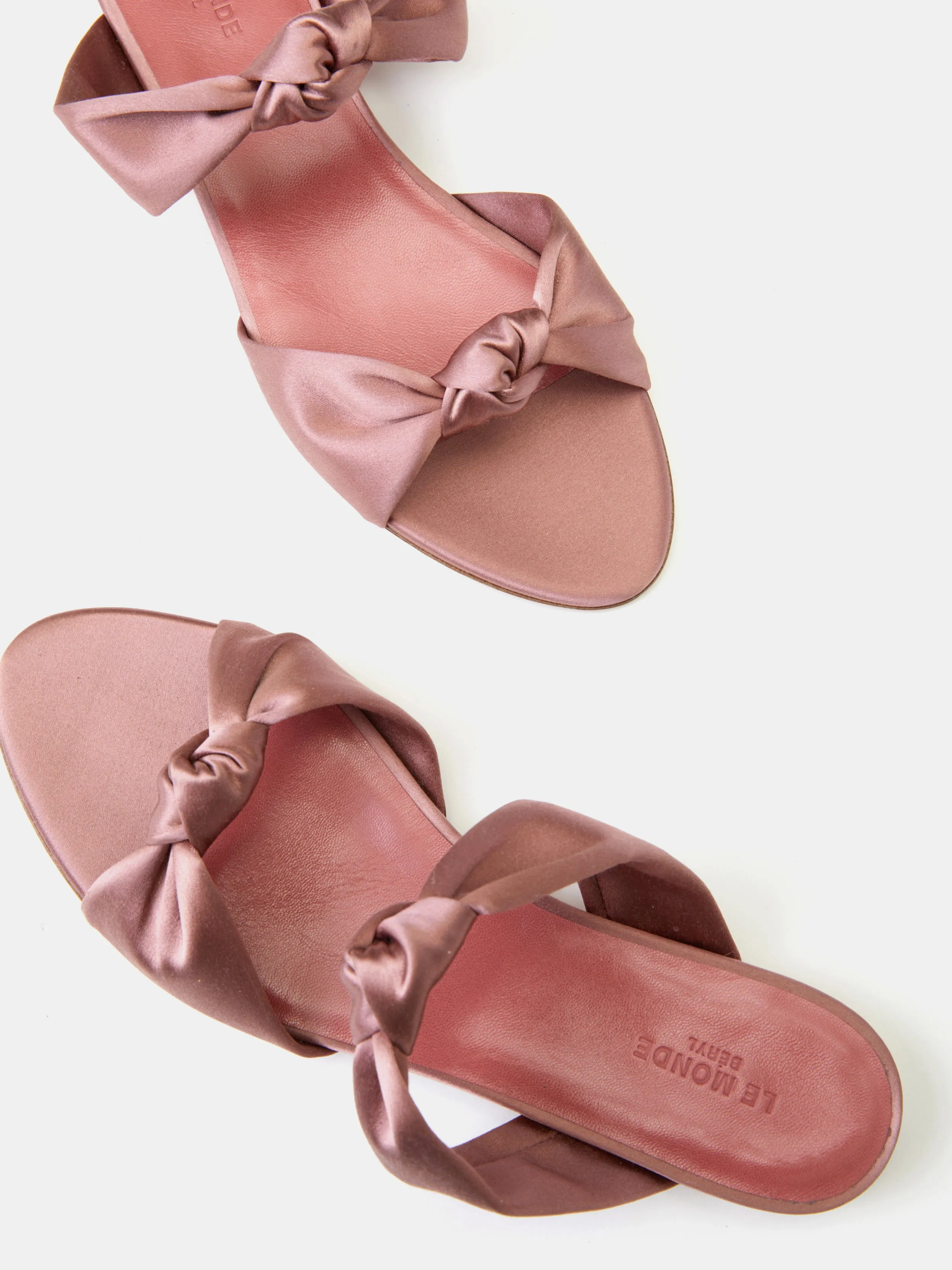 Knot Sandal Flat / Rose Satin