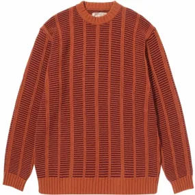 Ladder Knit Crew - Orange 