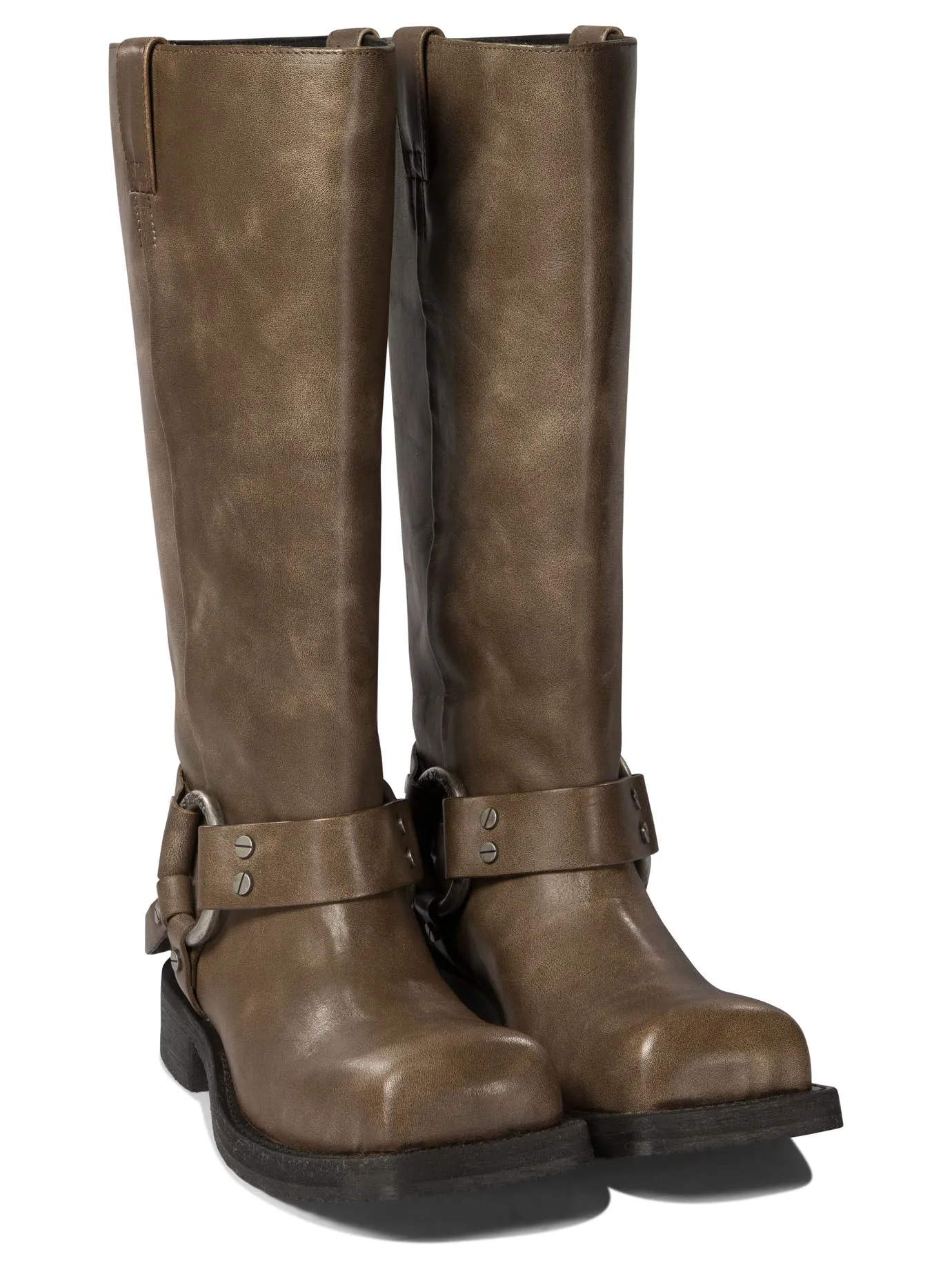 Buckled Leather Boots