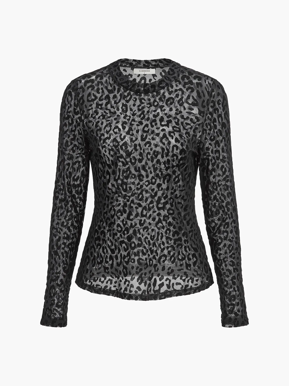 Leopard Printed Sheer T-Shirt