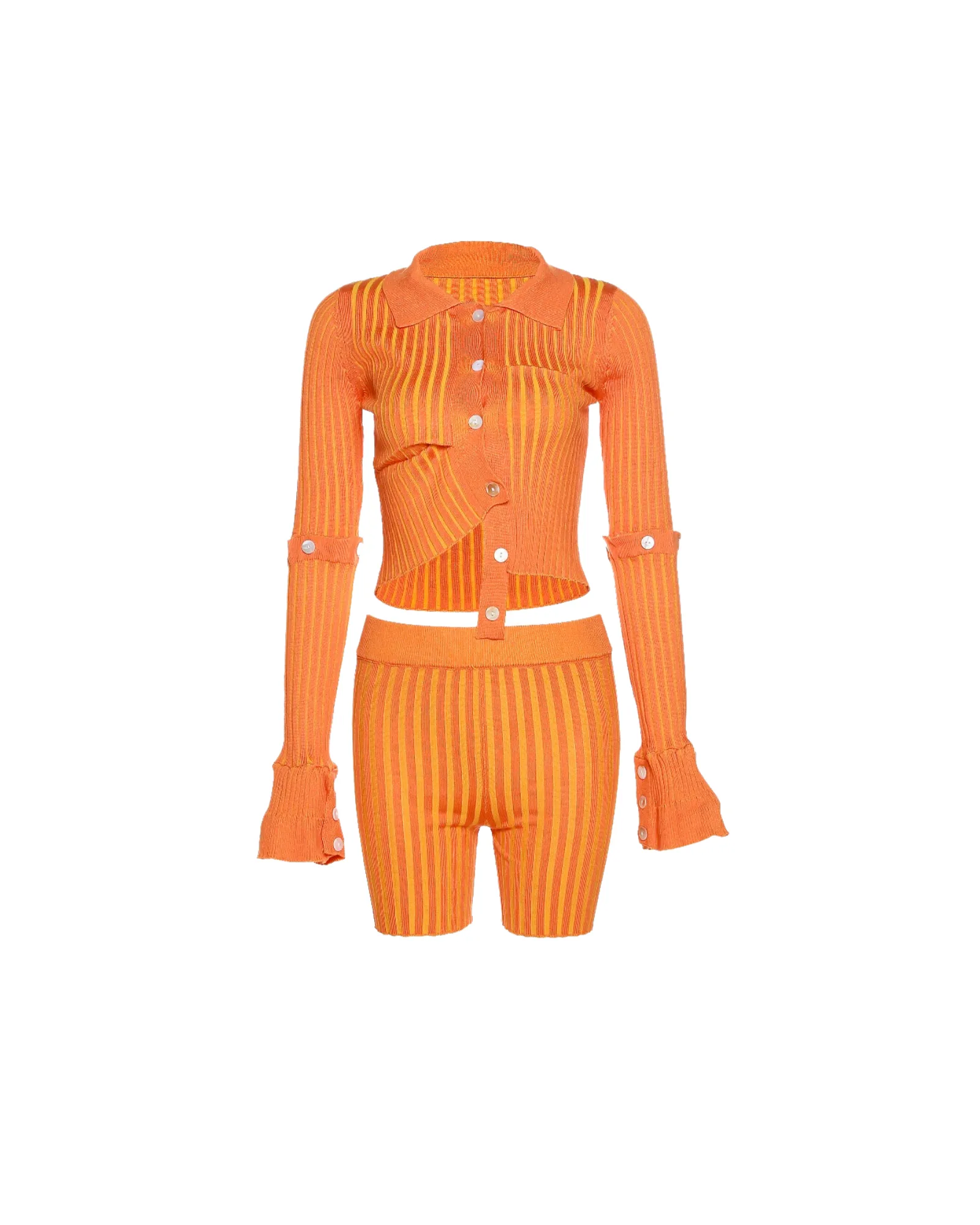 Leyla Two Piece Knit Set in Orange