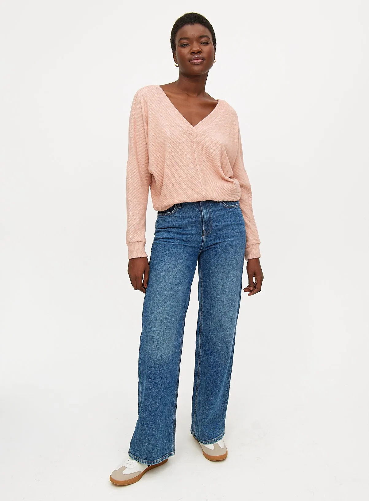 Light Pink Soft Touch V Neck Jumper L | Shop Jumpers at Tu