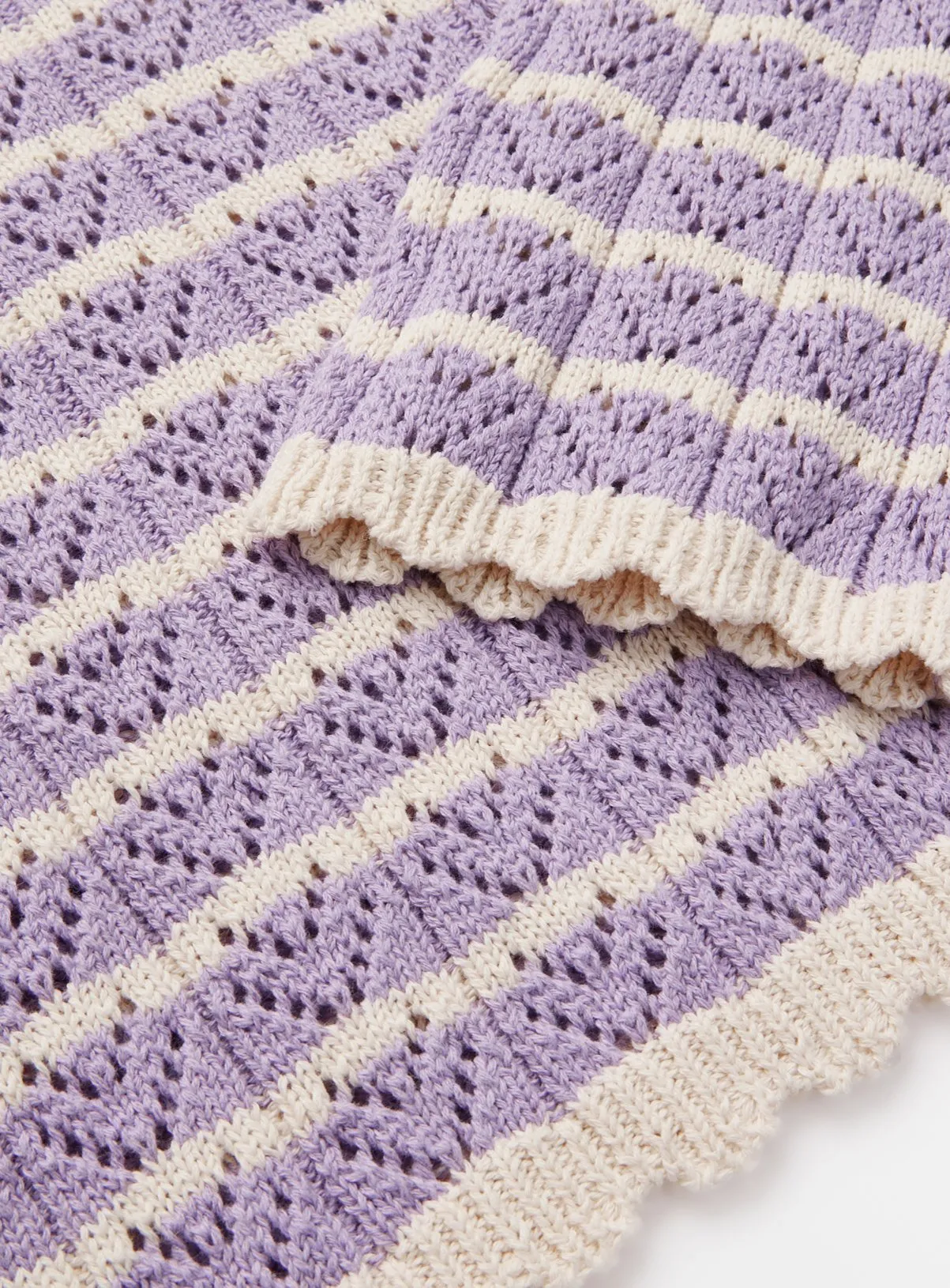 Lilac Chevron Stripe Crocheted Jumper for 11-year-olds - Jumpers and Cardigans at Tu Clothing