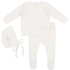 Lilette by Lil Legs White Pointelle Knit Ensemble