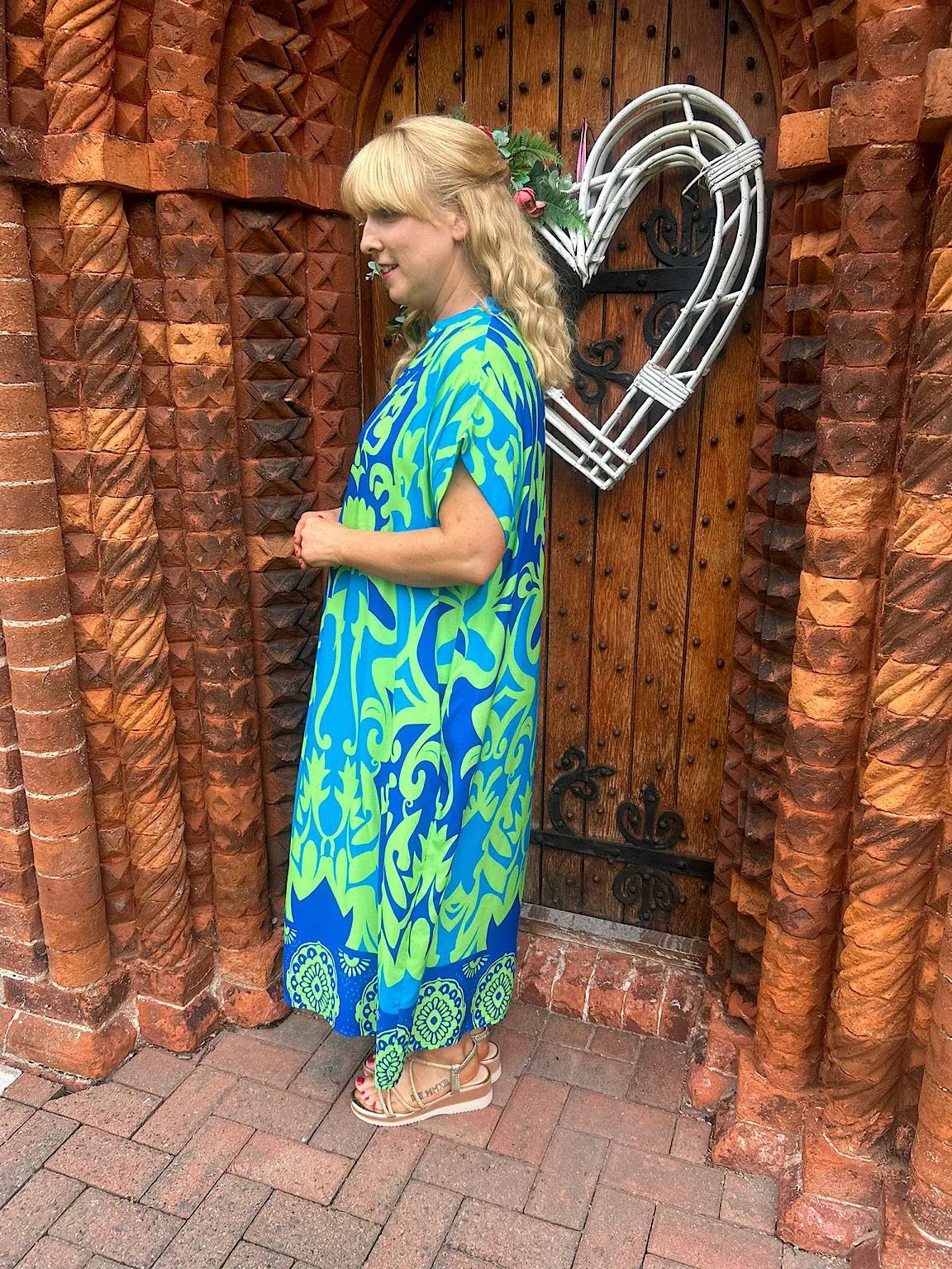 Lime Damask Pocket Dress - Rebecca - Shop Now