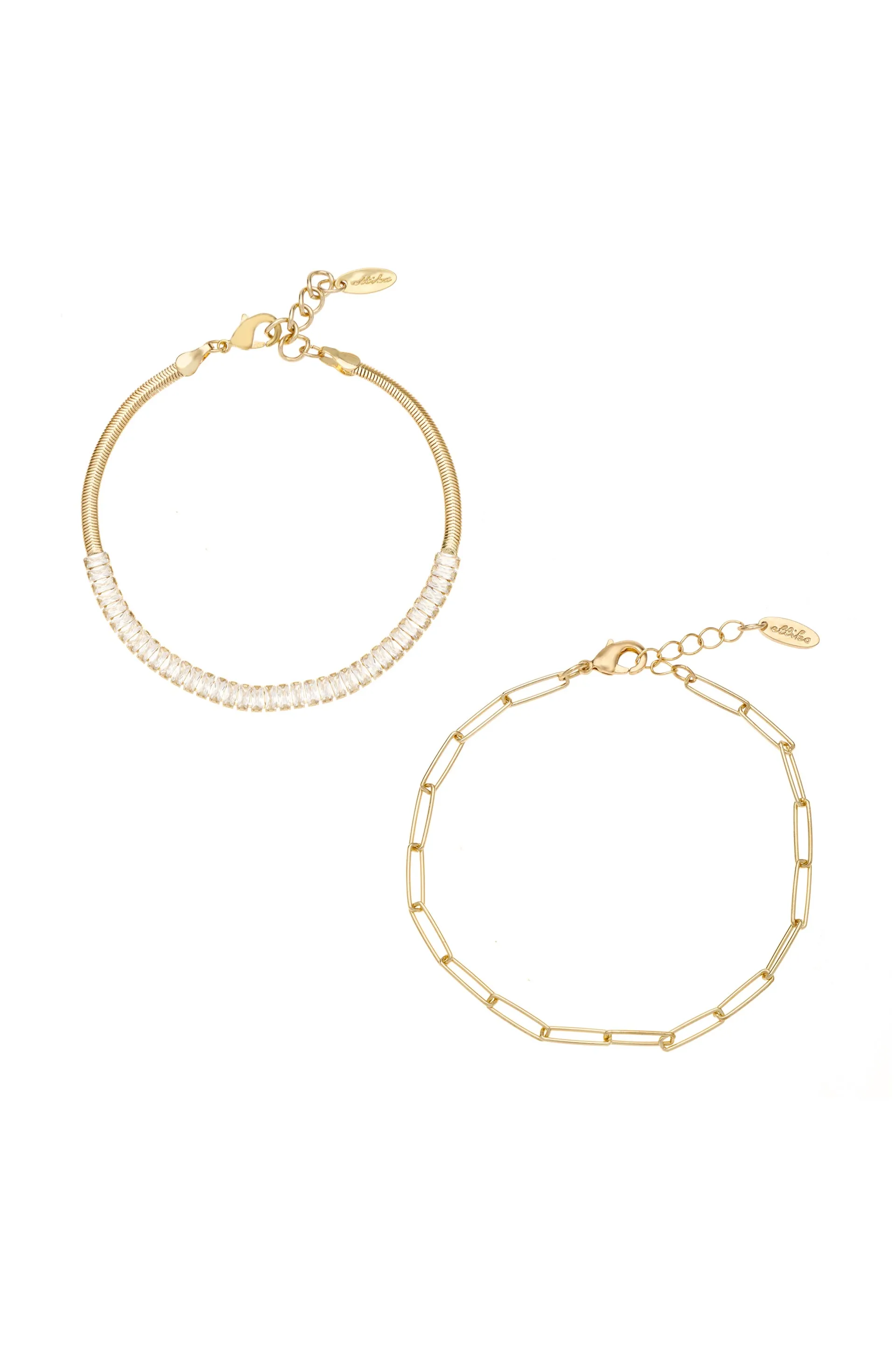 Links and Shine Anklet Set of 2