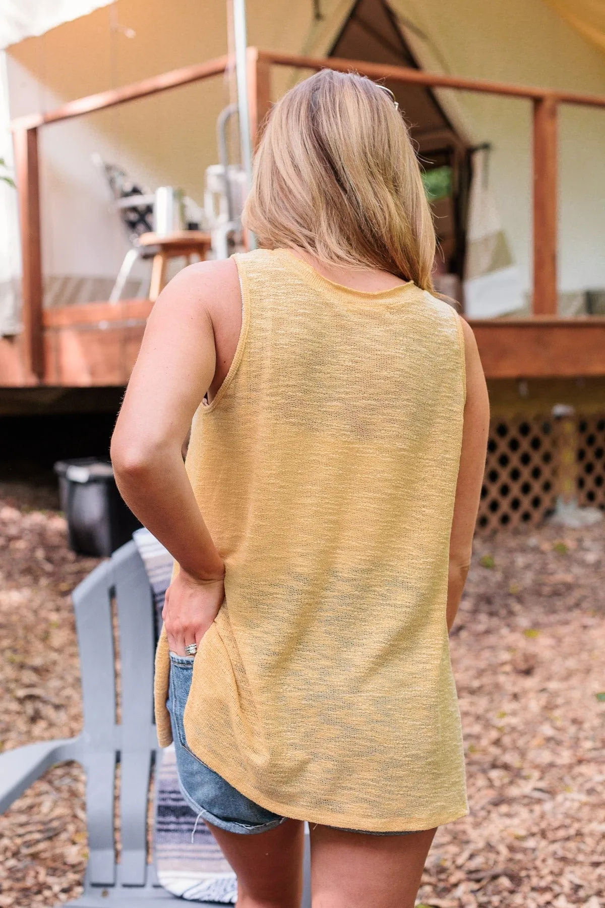 Knit Tank Top in Sunshine Yellow