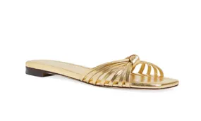 Champagne Leather Knot Flat Sandal by Loeffler Randall Izzie