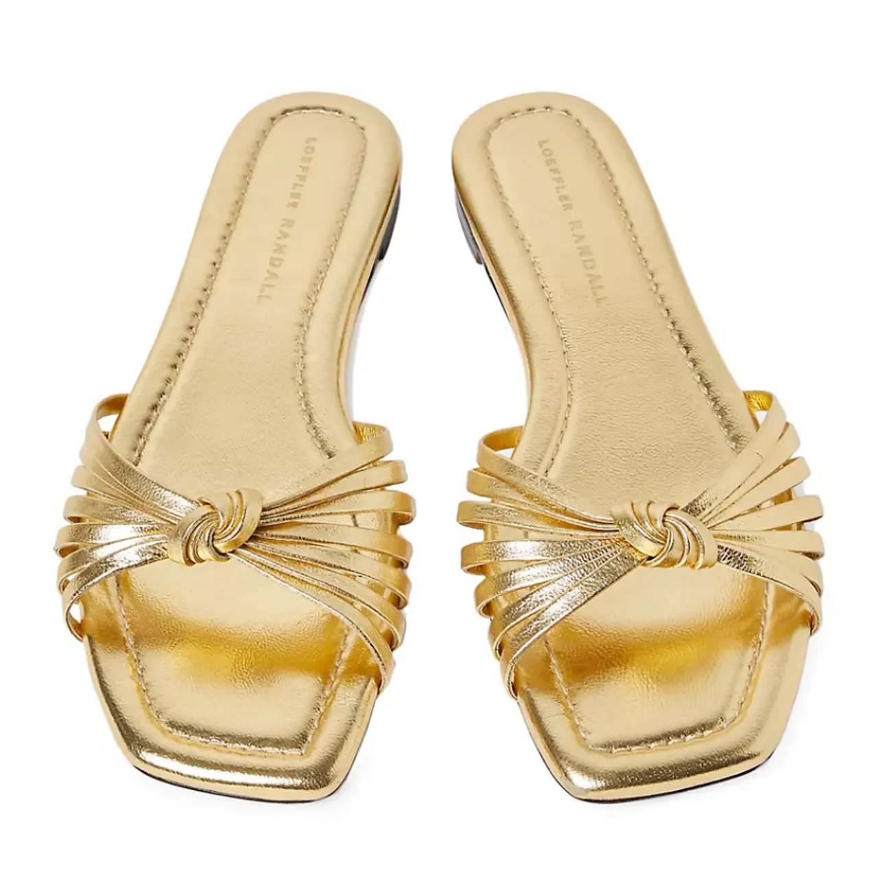 Champagne Leather Knot Flat Sandal by Loeffler Randall Izzie