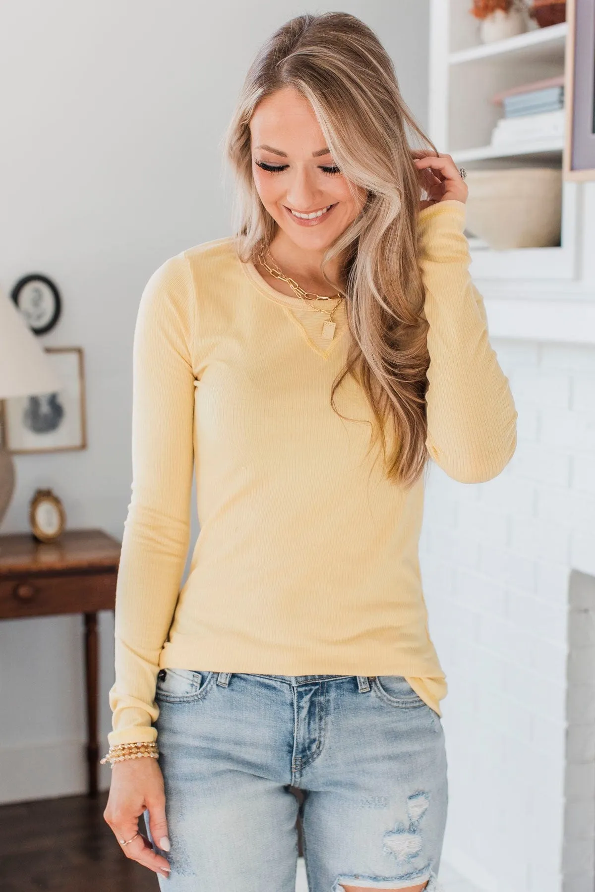 Forever Love Knit Top in Butter Yellow