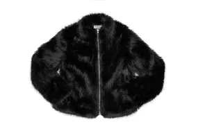 Luxurious Black Faux Fur Coat