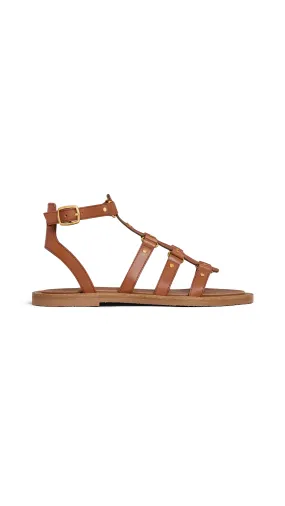 Tan Calfskin Lympia Gladiator Sandals