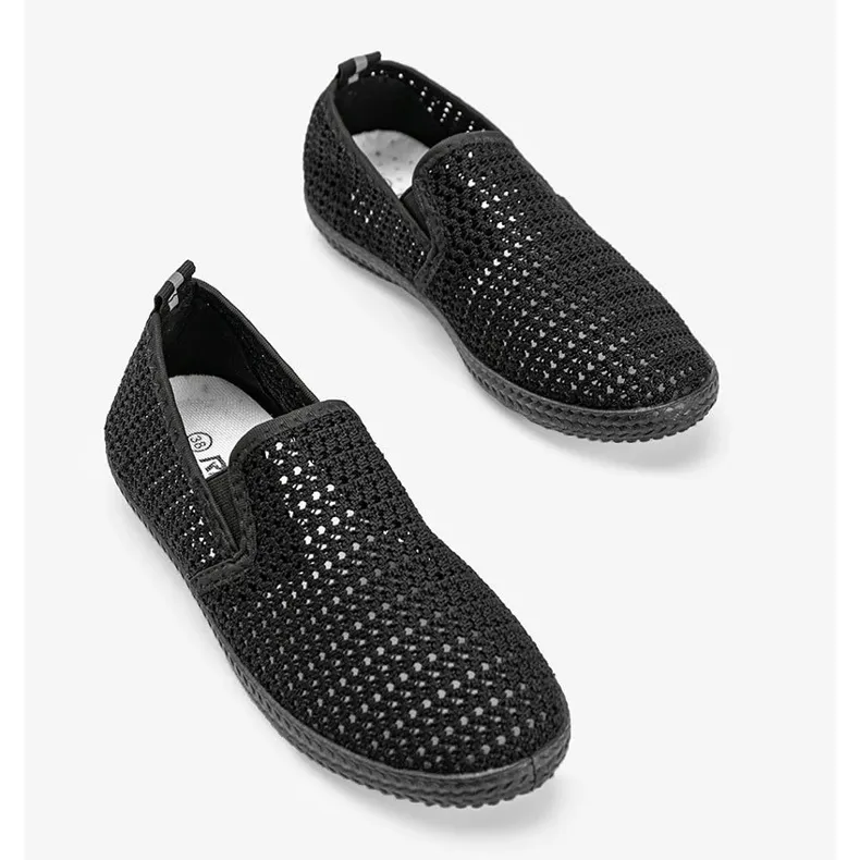 Mallory black openwork sneakers