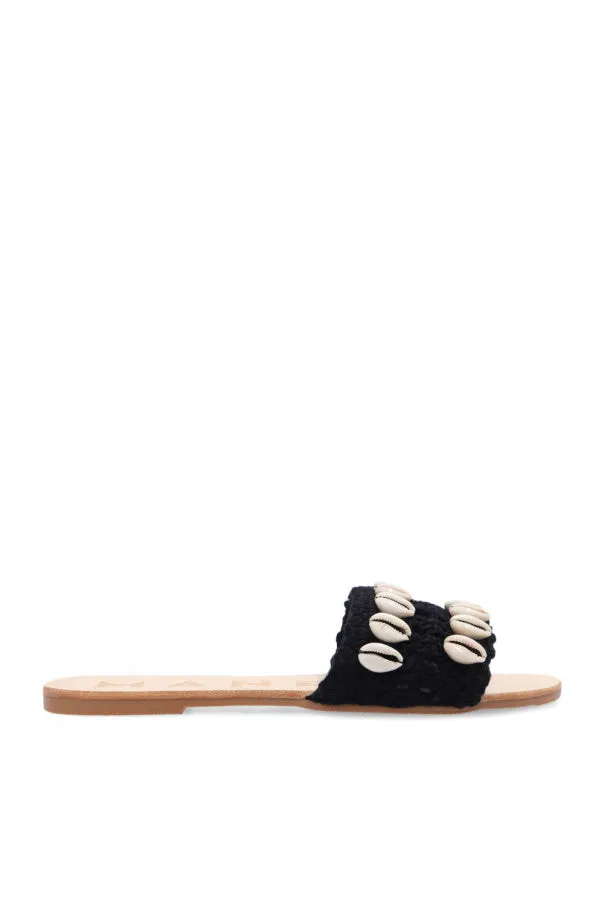 Black Slides with Shells by Manebi