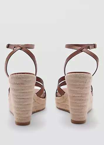 Mango Aurora Tan Wedge Sandals | Grattan