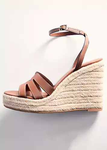 Mango Aurora Tan Wedge Sandals | Grattan