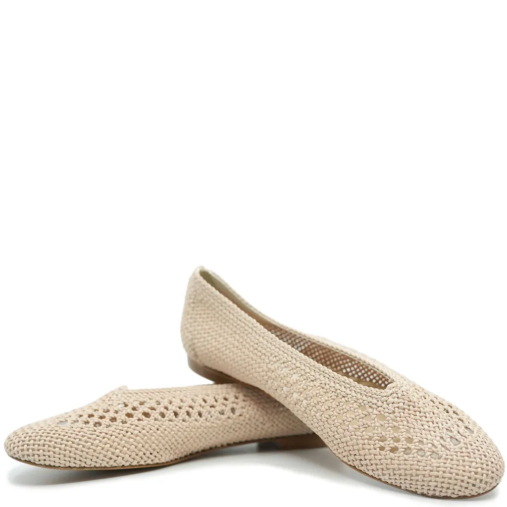 Manuela Beige Crochet Flat