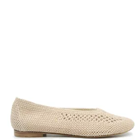 Manuela Beige Crochet Flat