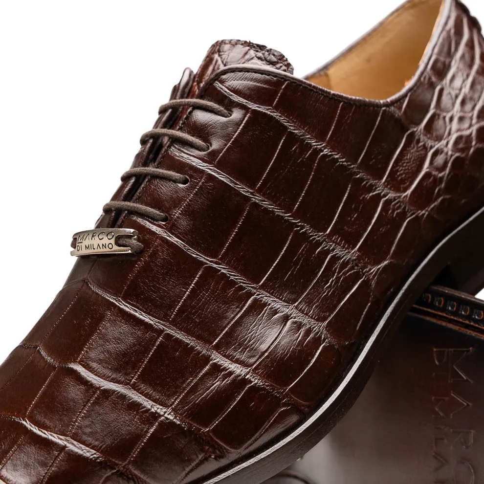 Marco Di Milano Bono Men's Shoes Genuine Alligator Dress Whole-Cut Oxfords (MDM1183)