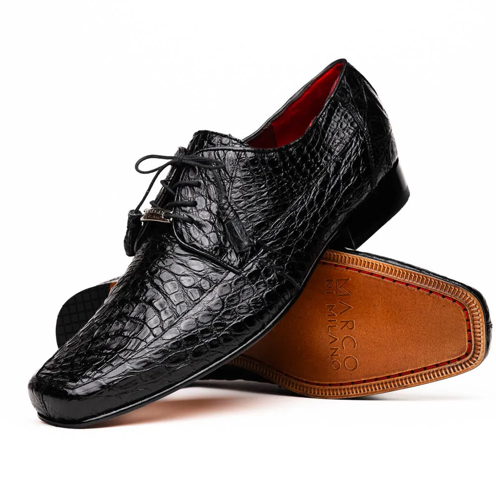 Marco Di Milano Leonardo Men's Shoes Genuine Caiman Crocodile Dress Derby Oxfords (MDM1147)