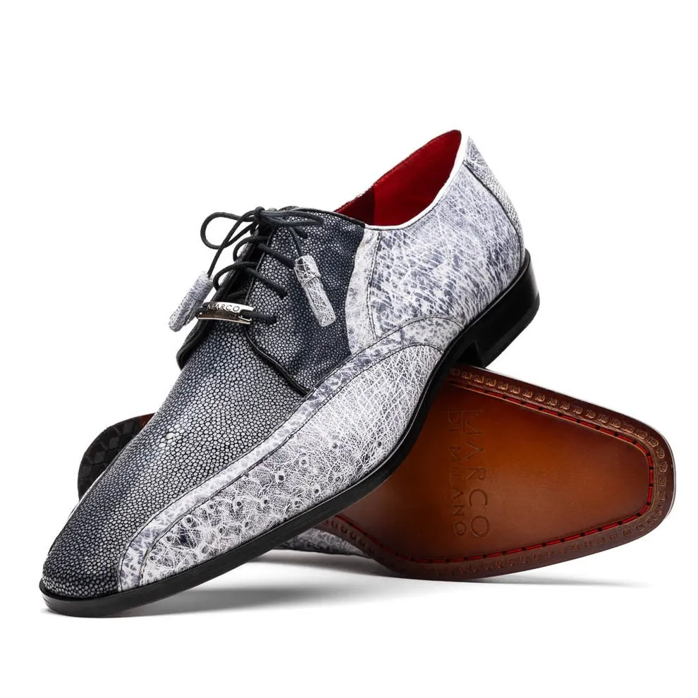 Marco Di Milano Lucca Men's Shoes Exotic Stingray / Ostrich Dress Derby's Oxfords (MDM1105)